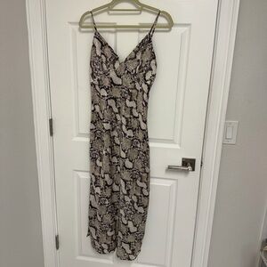 H&M Snakeskin Print Blouse - Black and Cream